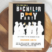Retro jaren 90 Kleurrijke Bowtie Bachelor Party Zw Kaart