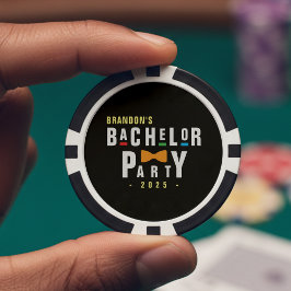 Retro jaren 90 Kleurrijke Bowtie Bachelor Party Zw Poker Chips