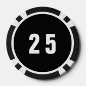 Retro jaren 90 Kleurrijke Bowtie Bachelor Party Zw Poker Chips (Achterkant)