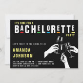 Retro jaren 90 Kleurrijke Cheers Bachelorette Part Kaart (Voorkant)