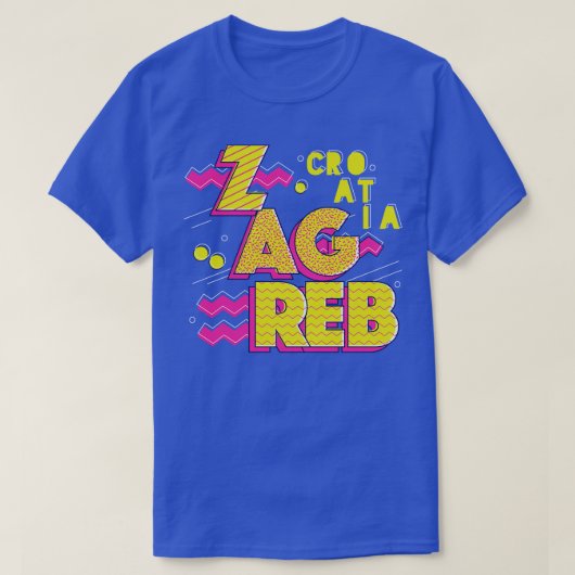 Retro jaren '90 Zagreb Kroatië T-shirt (Design voorkant)