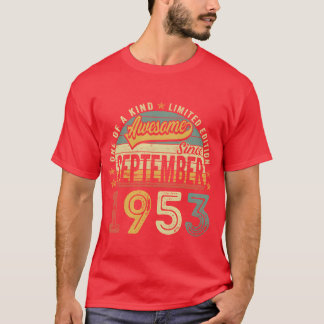Retro jaren oud sinds september 1953 t-shirt