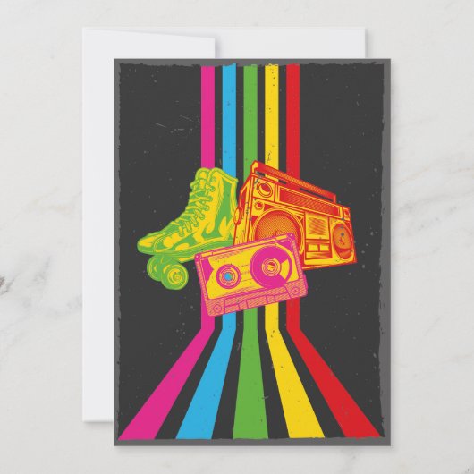 Retro jaren tachtig Verjaardag jaren tachtig Feest Kaart (Achterkant)