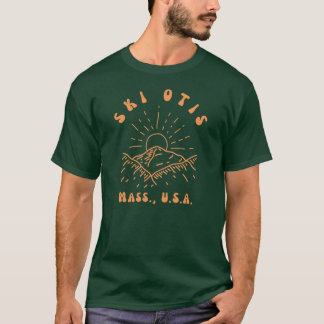 Retro Jaren Zestig Ski Otis Massachusetts Oranje V T-shirt