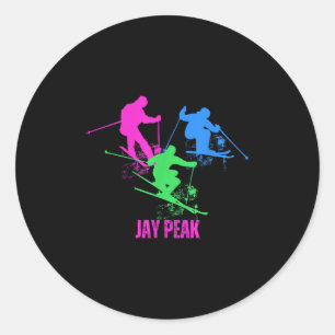 Retro Jay Peak Vermont Skien Skiloper Jaren 90 Ronde Sticker