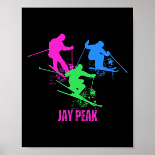 Retro Jay Peak Vermont Skiër jaren '90 Poster
