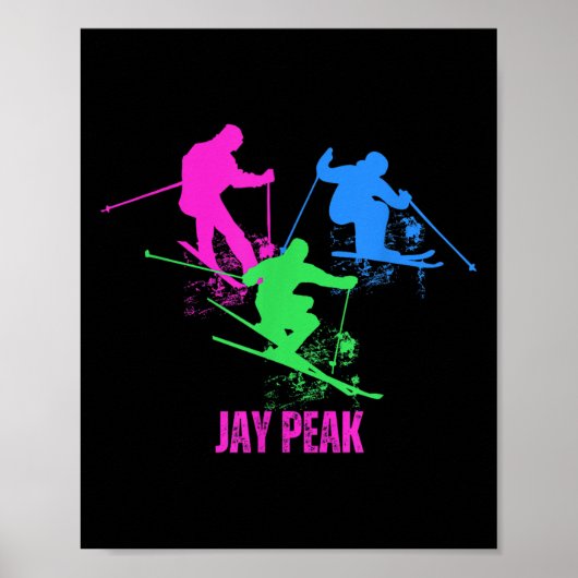 Retro Jay Peak Vermont Skiër jaren '90 Poster (Voorkant)