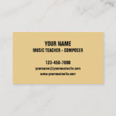 Retro Jazz Abstracte Muziek Professioneel Visitekaartje (Achterkant)