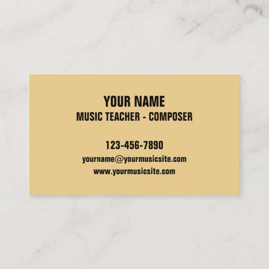 Retro Jazz Abstracte Muziek Professioneel Visitekaartje (Achterkant)