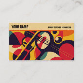 Retro Jazz Abstracte Muziek Professioneel Visitekaartje (Voorkant)