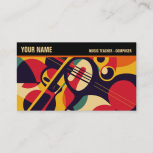 Retro Jazz Abstracte Muziek Professioneel Visitekaartje