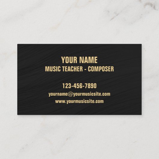 Retro Jazz Abstracte Muziek Professioneel Visitekaartje (Achterkant)