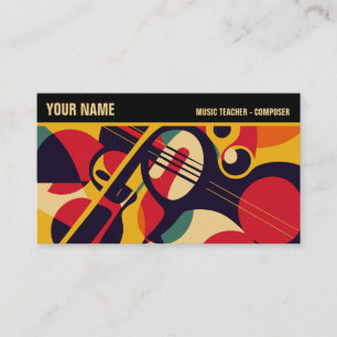 Retro Jazz Abstracte Muziek Professioneel Visitekaartje