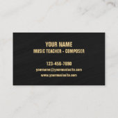 Retro Jazz Abstracte Muziek Professioneel Visitekaartje (Achterkant)