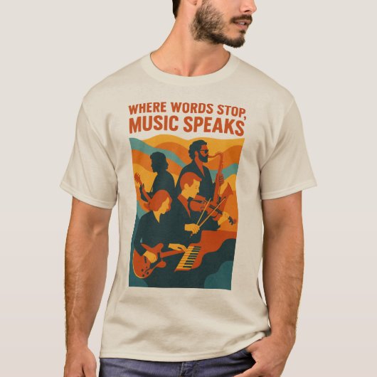 Retro Jazz Band Art Print  T-shirt (Voorkant)