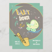Retro Jazz Couples Baby shower Kaart (Voorkant / Achterkant)