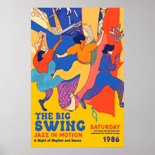 Retro Jazz Dance Art Print 1986 'The Big Swing' (Voorkant)