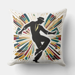 Retro Jazz Dans Kunst Stijlvol Kleurig Chic Elegan Kussen