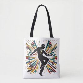 Retro Jazz Dans Kunst Stijlvolle Kleurrijke Chic E Tote Bag