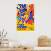 Retro Jazz Dans Kunstprint 1986 'The Big Swing' Poster (Keuken)
