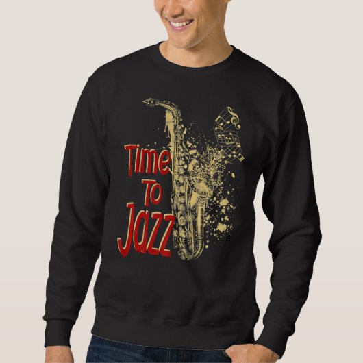 Retro  Jazz Jazz Muzz Musician Outfit Time to J Trui (Voorkant)
