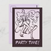 Retro jazz-leeftijdsgroep art deco-koppel dansfees briefkaart (Voorkant / Achterkant)