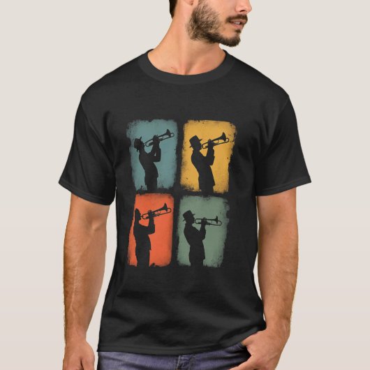Retro jazz muzikant t-shirt (Voorkant)