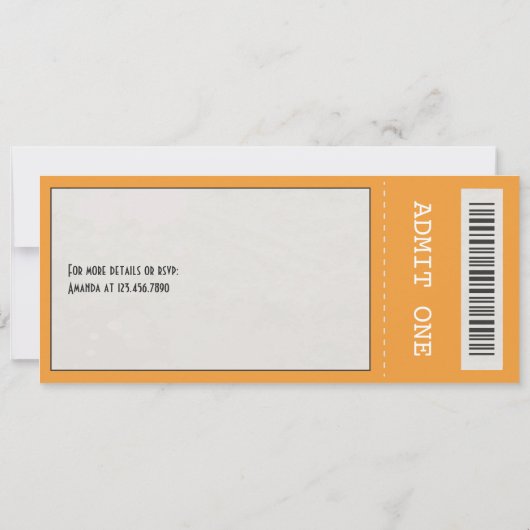 Retro Jazz Night Ticket Kaart (Achterkant)