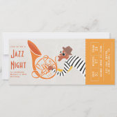 Retro Jazz Night Ticket Kaart (Voorkant)