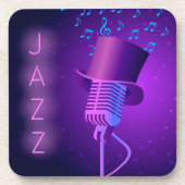 Retro Jazz Onderzetter met Microfoon, Hoge Hoed (Voorkant)