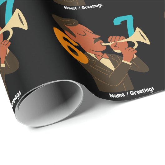 Retro Jazz Spirit 67 – Mid-Century Modern Festival Cadeaupapier (Rol Hoek)