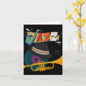 Retro Jazz Trumpets Funny Player Music Festival Ne Kaart (Gele Bloem)