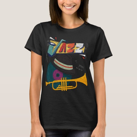 Retro Jazz Trumpets Funny Player Music Festival Ne T-shirt (Voorkant)