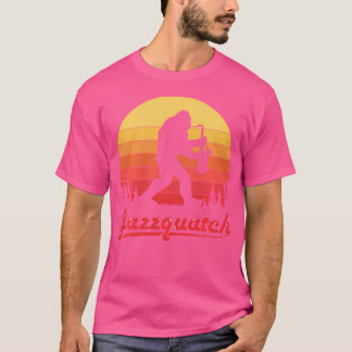 Retro Jazzquatch Sasquatch Jazzmuzikant Funny Sax T-shirt