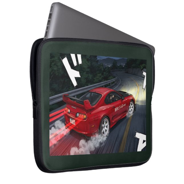 Retro JDM MK4 Supra Drift Anime Stijl Laptop Hoes (Voorkant Rechts)