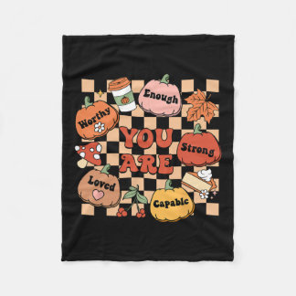 Retro Je bent pompoen Herfst School Counselor Beda Fleece Deken