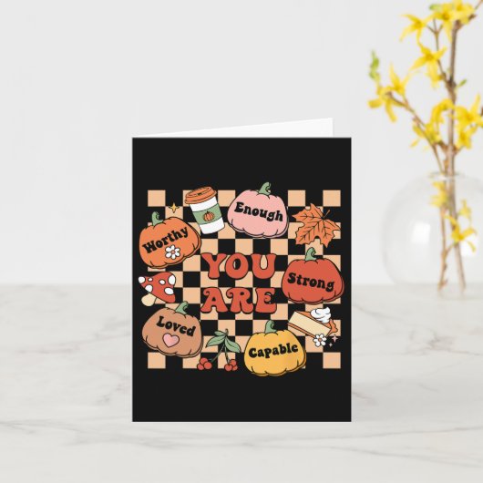 Retro Je Bent Pompoen Herfst Schoolbegeleider Beda Kaart (Gele Bloem)