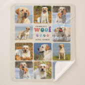 Retro Je Had Me WOOF Custom 11 Foto Collage Hond Sherpa Deken (Voorkant)