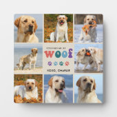 Retro Je Had Me WOOF Custom 8 Foto Collage Hond Fotoplaat (Voorkant)
