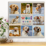 Retro Je Had Me WOOF Custom 8 Foto Collage Hond Imitatie Canvas Print<br><div class="desc">Introductie van ons "You Had Me at WOOF" doek, de perfecte aanvulling op elk hondenliefhebber thuis. Dit hondendoek heeft een modern retro en schattig design, met ruimte voor maximaal 8 afbeelding van je geliefde huisdier. Het is een geweldige manier om je harige vriend te laten zien en de speciale band...</div>