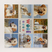 Retro Je Had Me WOOF Custom 8 Foto Collage Hond Legpuzzel (Horizontaal)