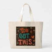 Retro Je hebt deze Inspirivity grote Canvas tas (Achterkant)