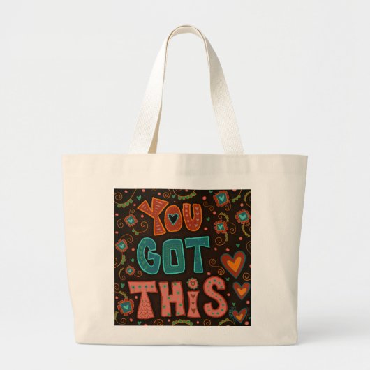 Retro Je hebt deze Inspirivity grote Canvas tas (Voorkant)