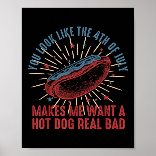 Retro je ziet eruit alsof de 4e juli me wil poster (Voorkant)