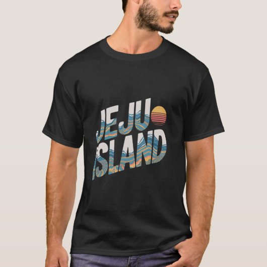 Retro Jeju Island Natuur Explorer Liefde Zuid-Kore T-shirt (Voorkant)