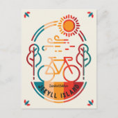 Retro Jekyll Island fietspad Briefkaart (Voorkant)