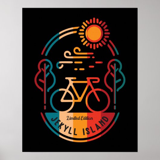 Retro Jekyll Island fietspad Poster (Voorkant)