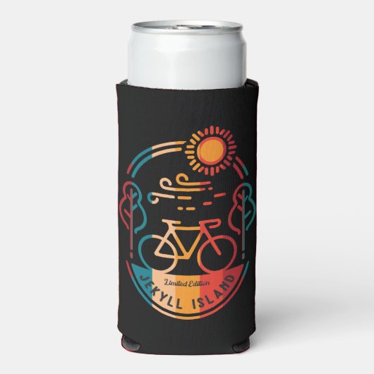 Retro Jekyll Island fietspad Seltzer Blikjeskoeler (Seltzer Voorkant)