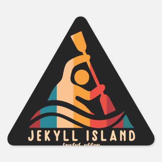 Retro Jekyll Island Kajakken Sticker (Voorkant)