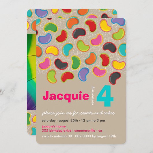 Retro Jellybean Pop Sweet Snoep Whimsical Kaart (Voorkant / Achterkant)